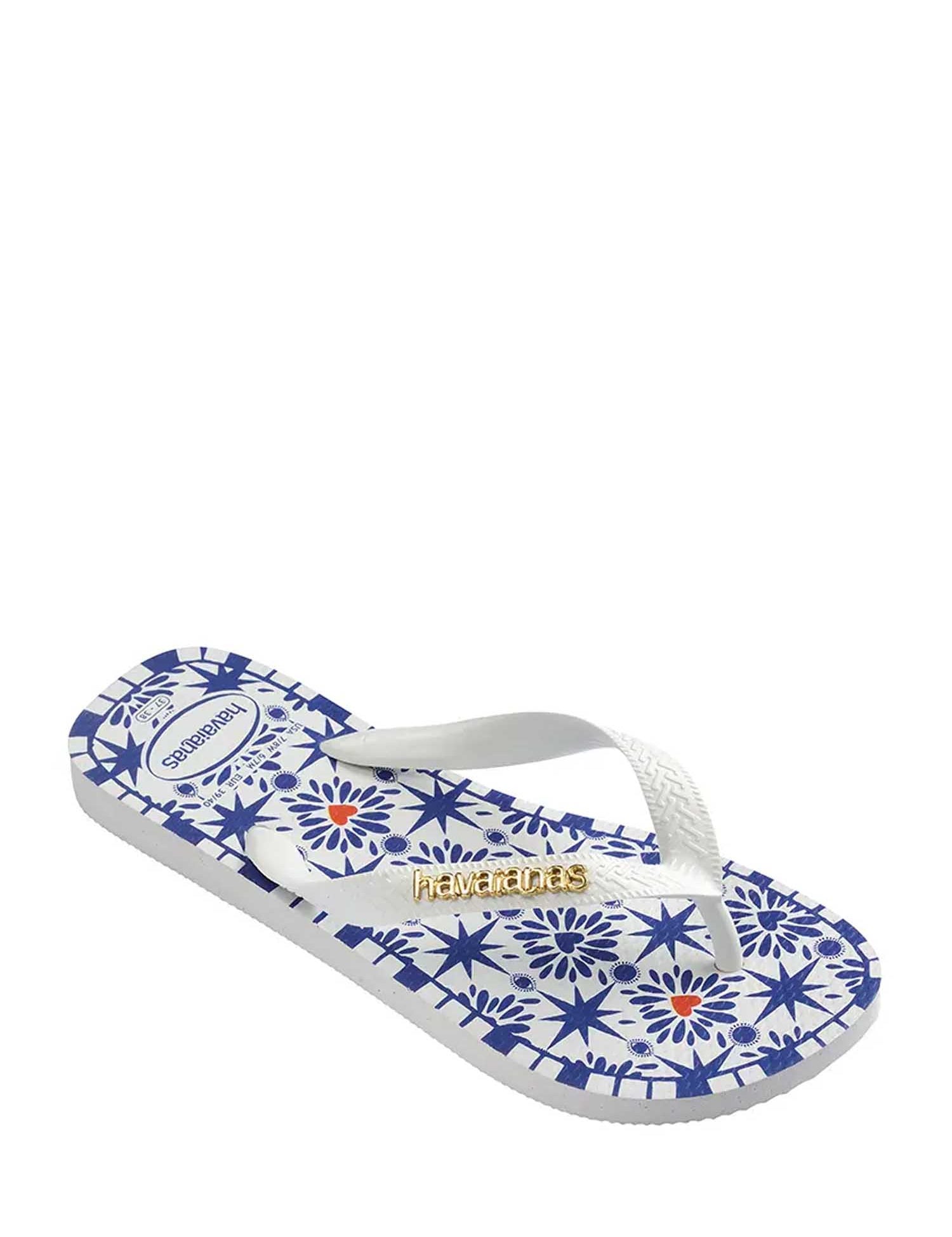Infradito Bianco Blu Havaianas