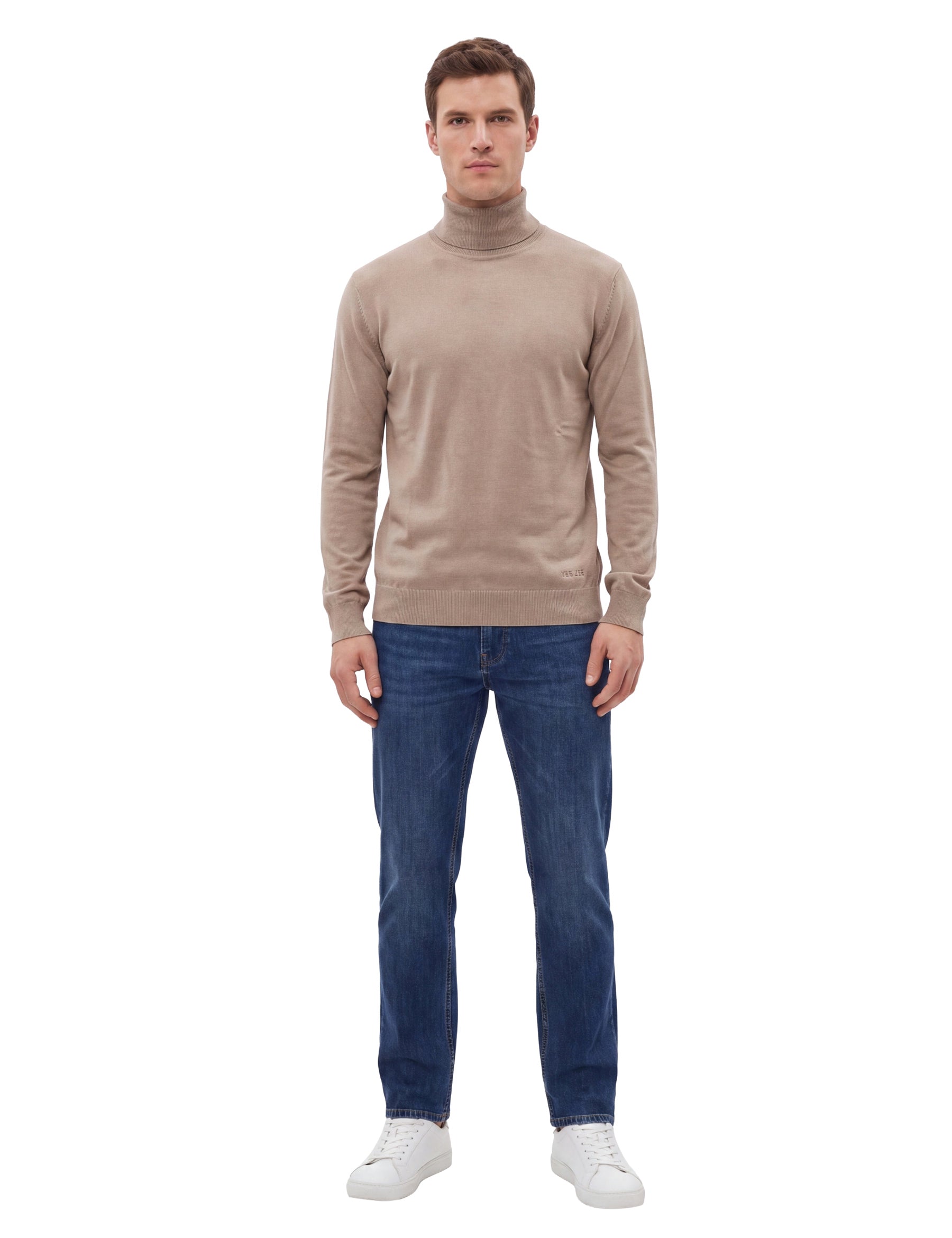 Maglia a collo alto Beige Yes-zee