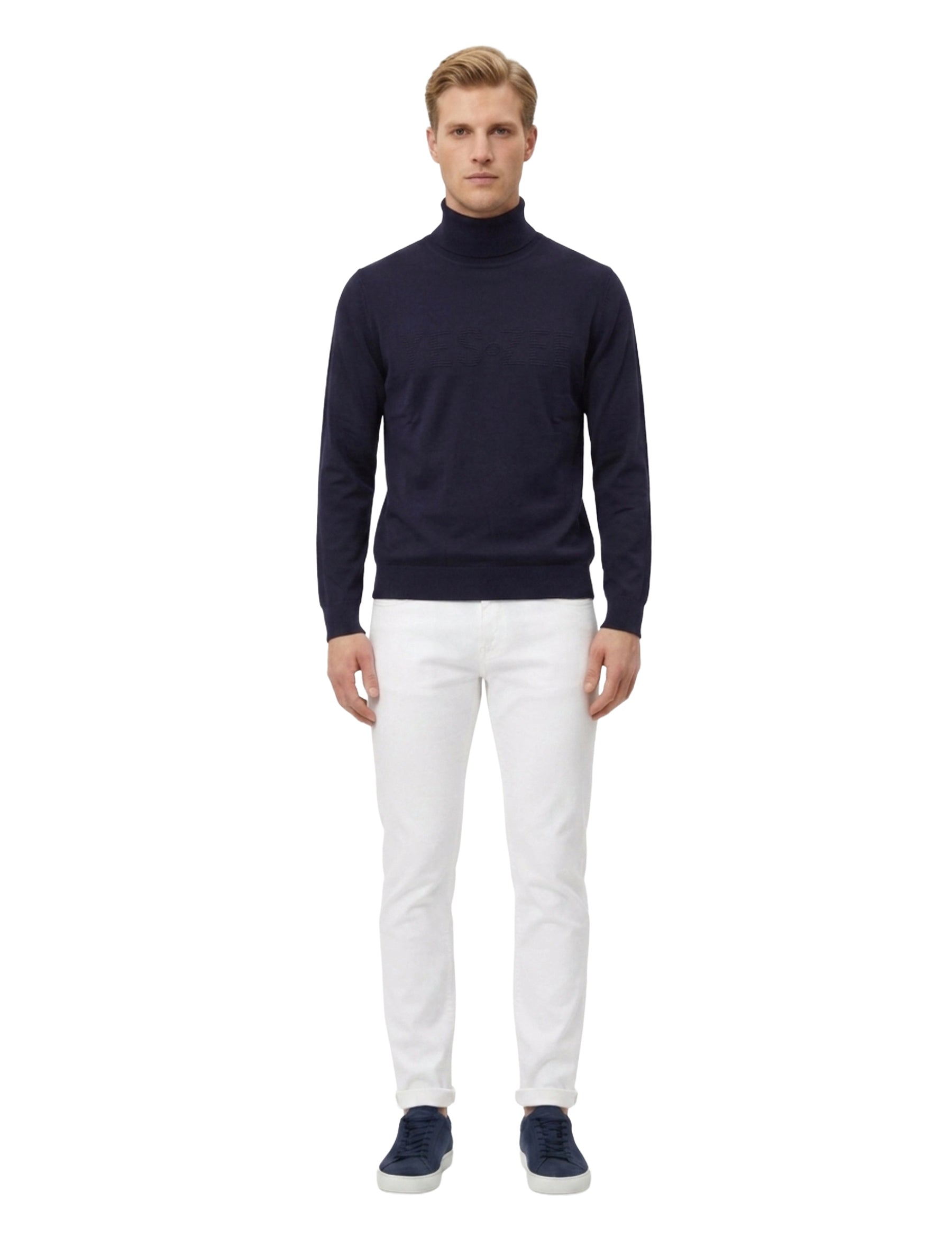 Maglia a collo alto Blu Yes-zee
