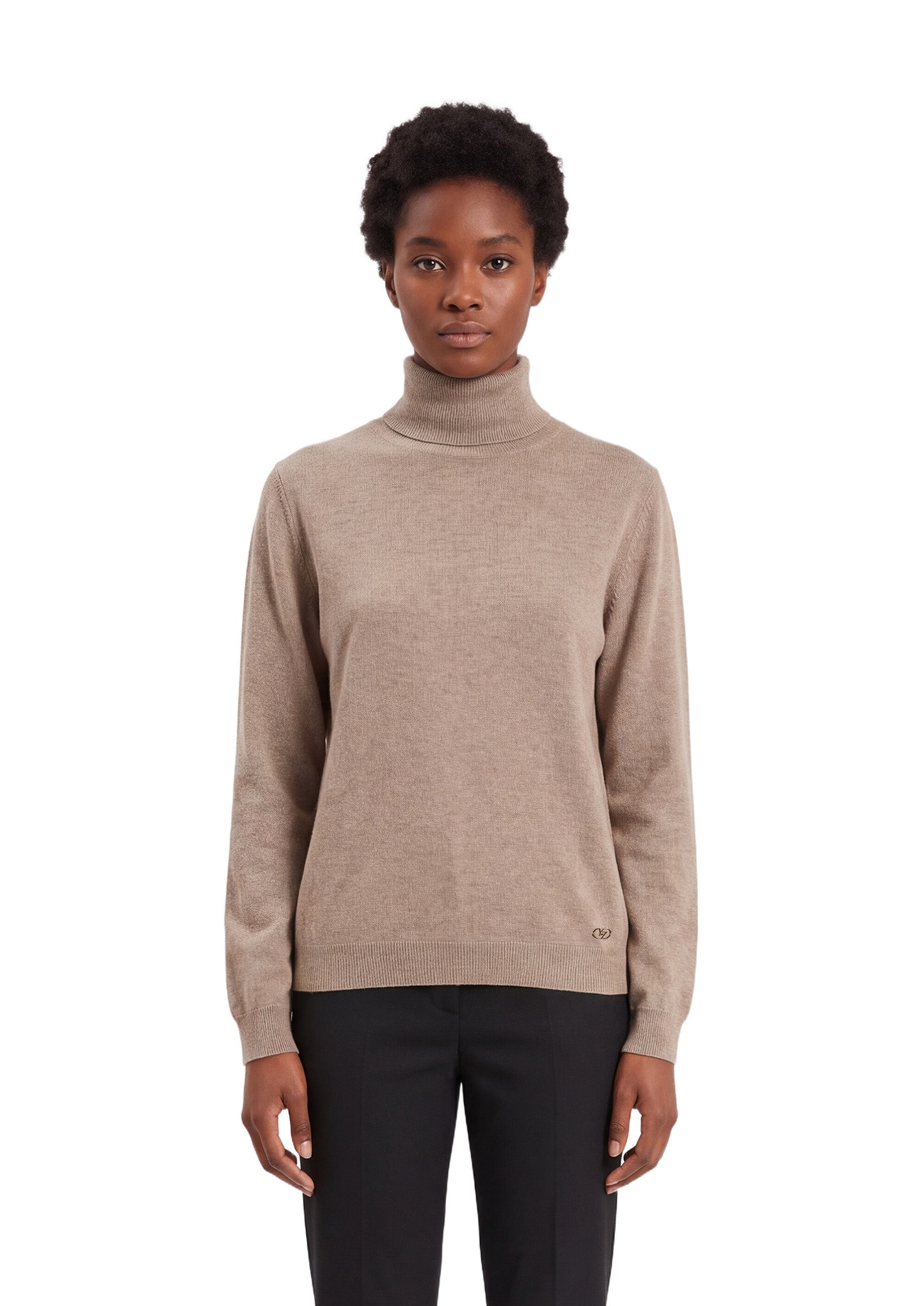 Maglia a collo alto Beige Yes-zee
