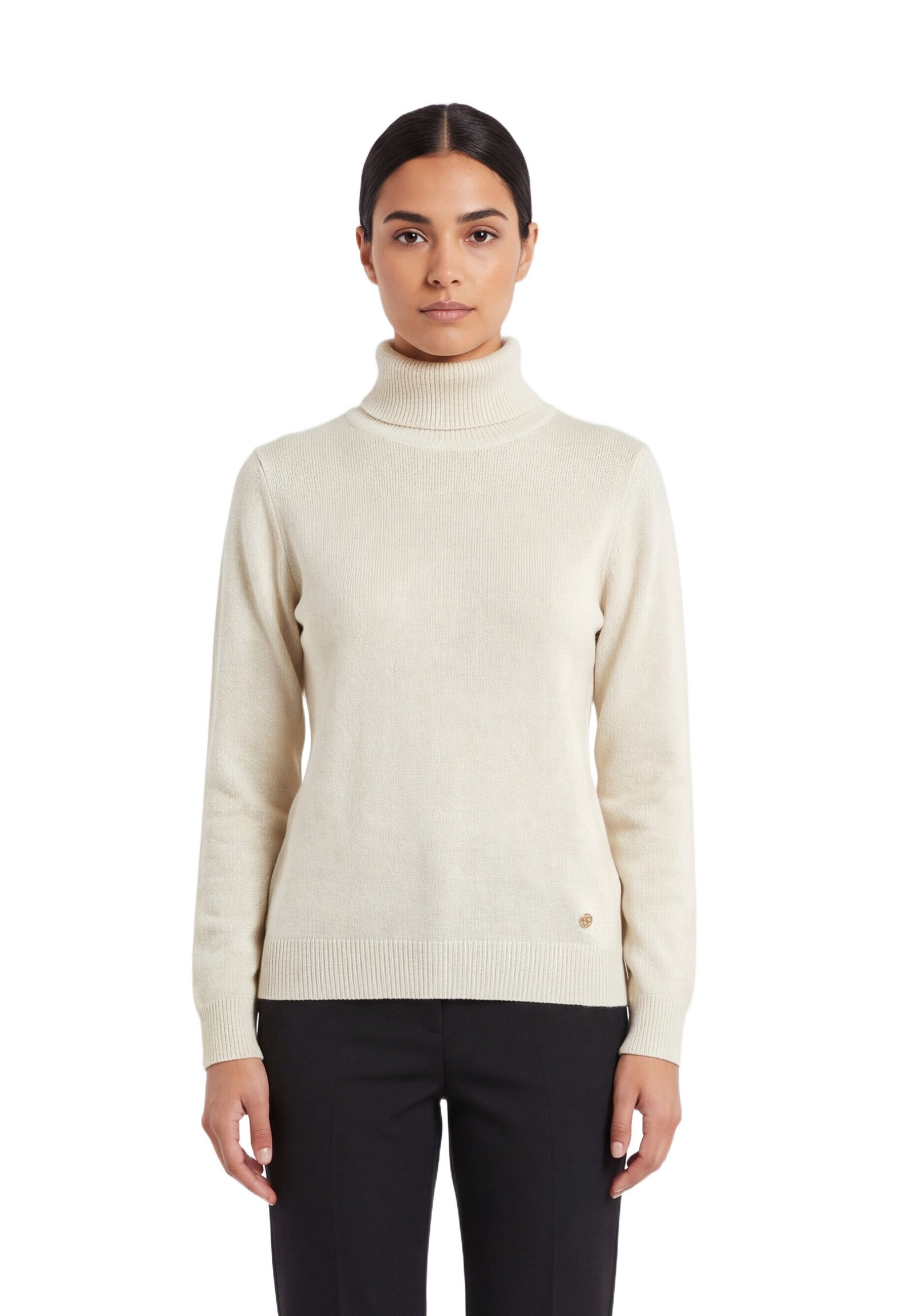 Maglia a collo alto Avorio Yes-zee