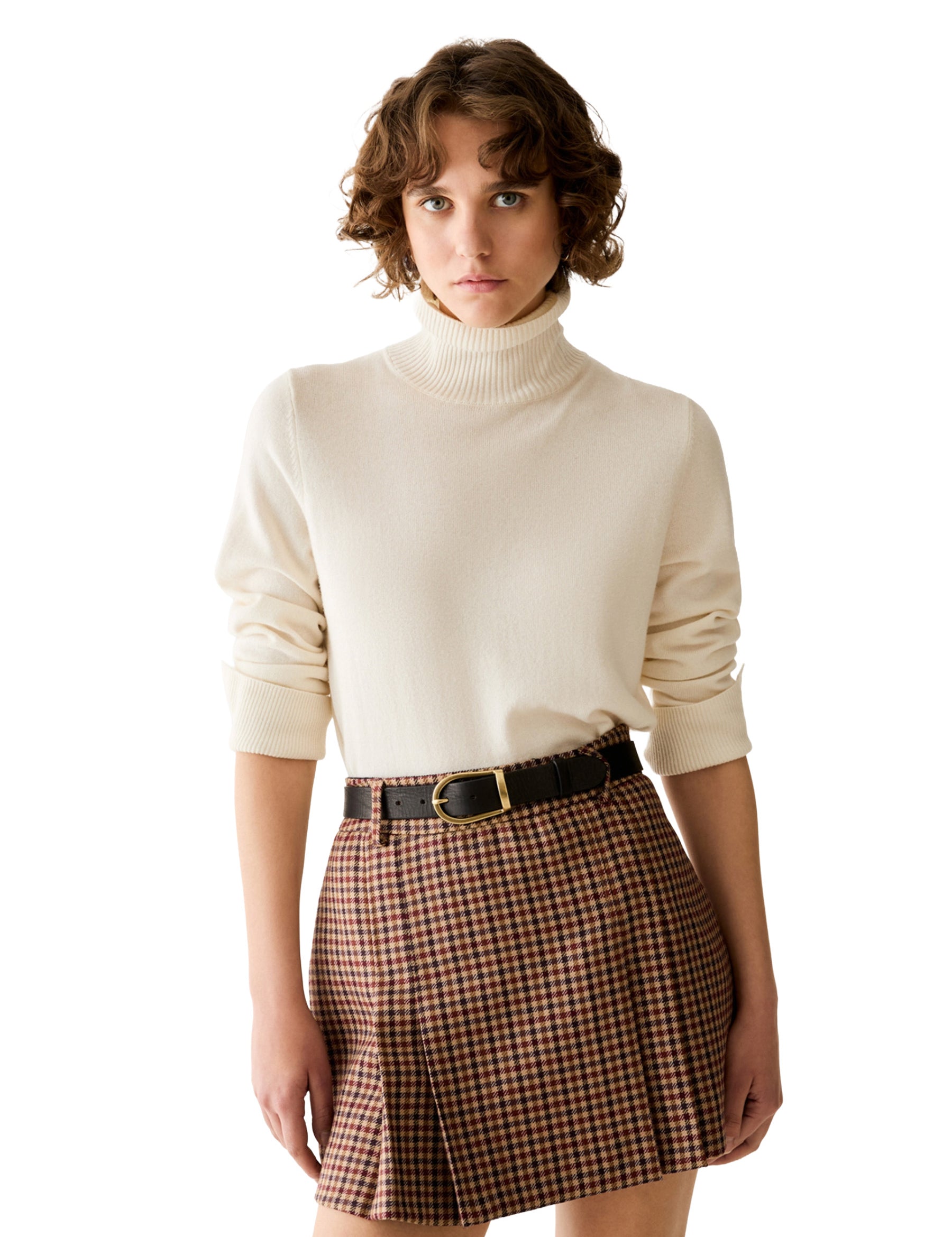 Maglia a collo alto Bianco Pennyblack