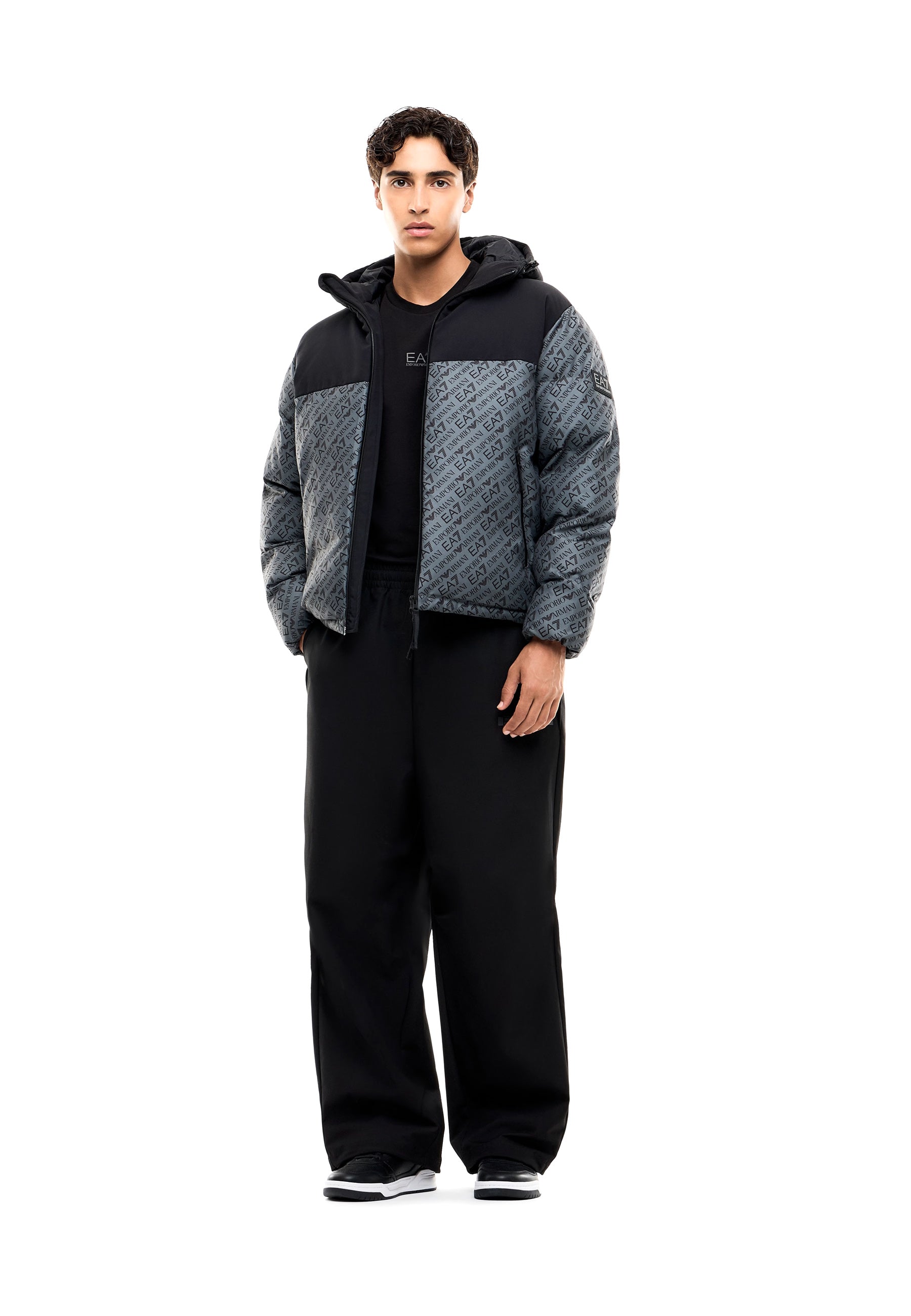 Piumini Grigio Ea7 Emporio Armani