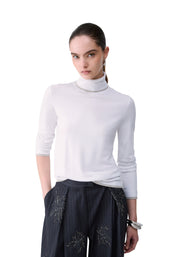 Maglia a collo alto Bianco Liu-jo