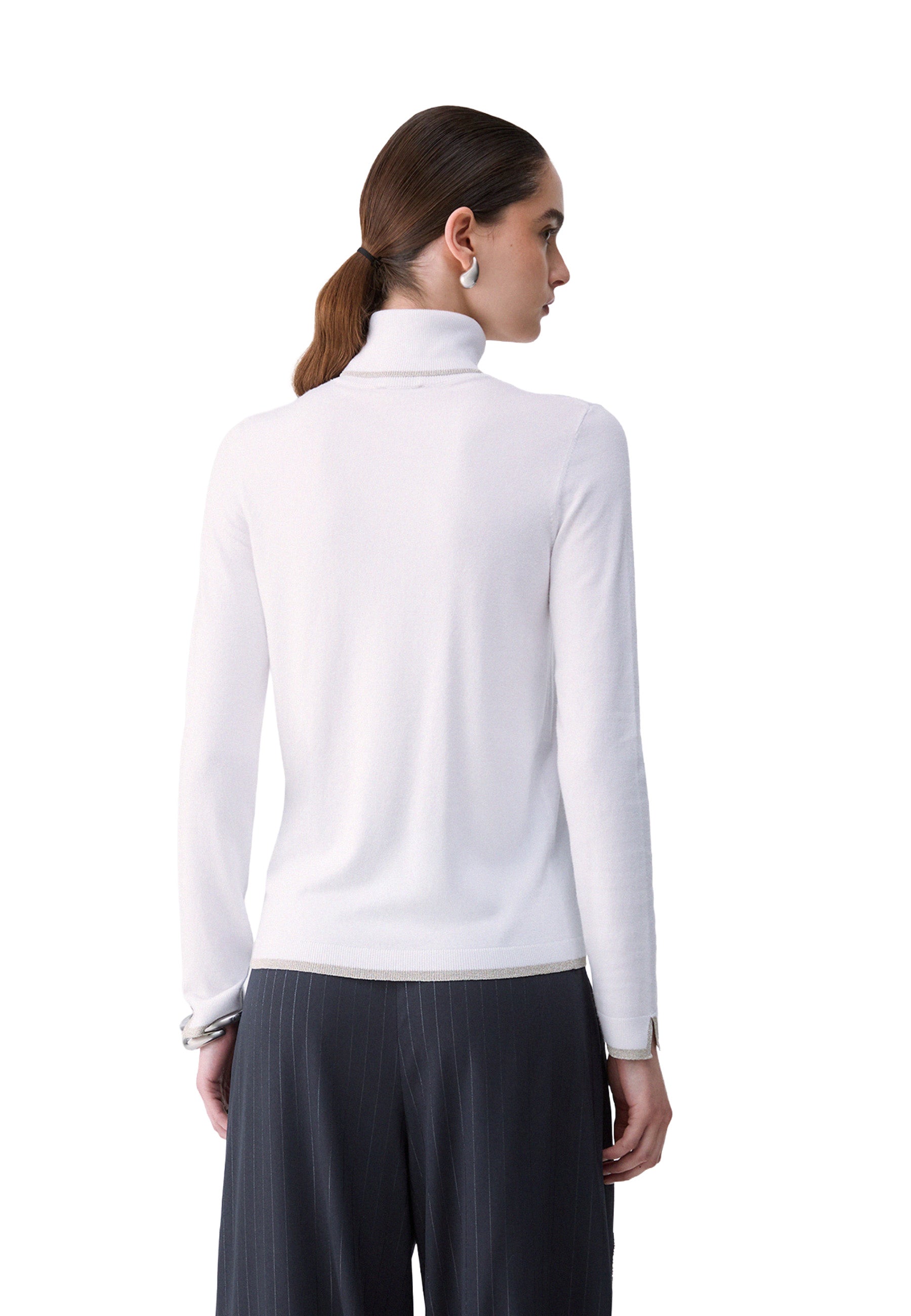 Maglia a collo alto Bianco Liu-jo
