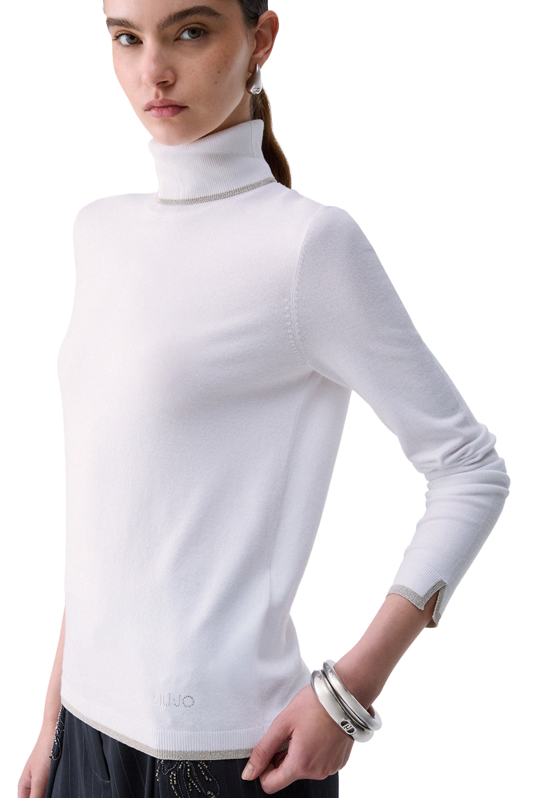 Maglia a collo alto Bianco Liu-jo