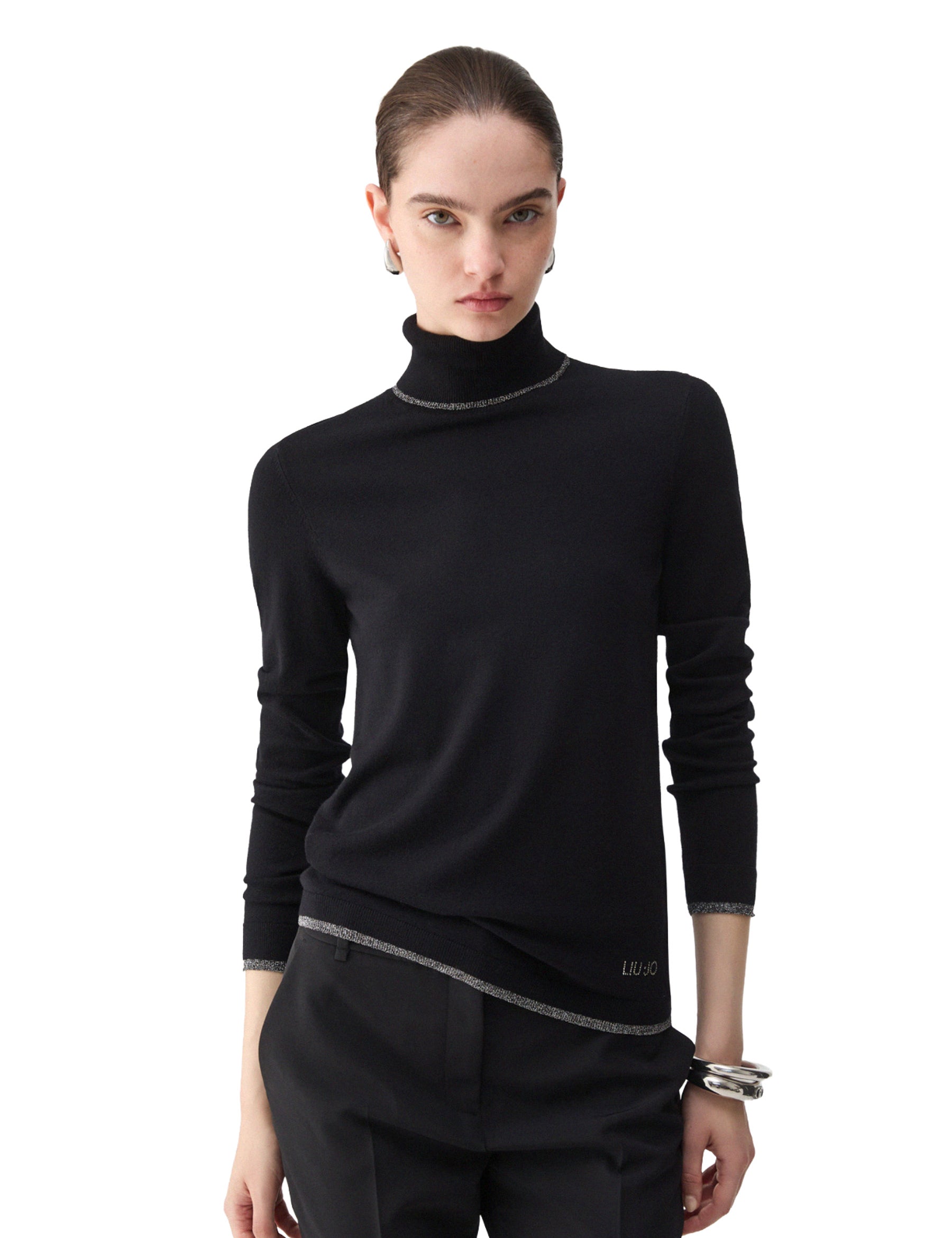 Maglia a collo alto Nero Liu-jo