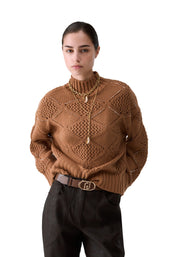 Maglia a collo alto Beige Liu-jo