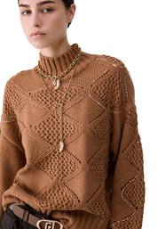 Maglia a collo alto Beige Liu-jo