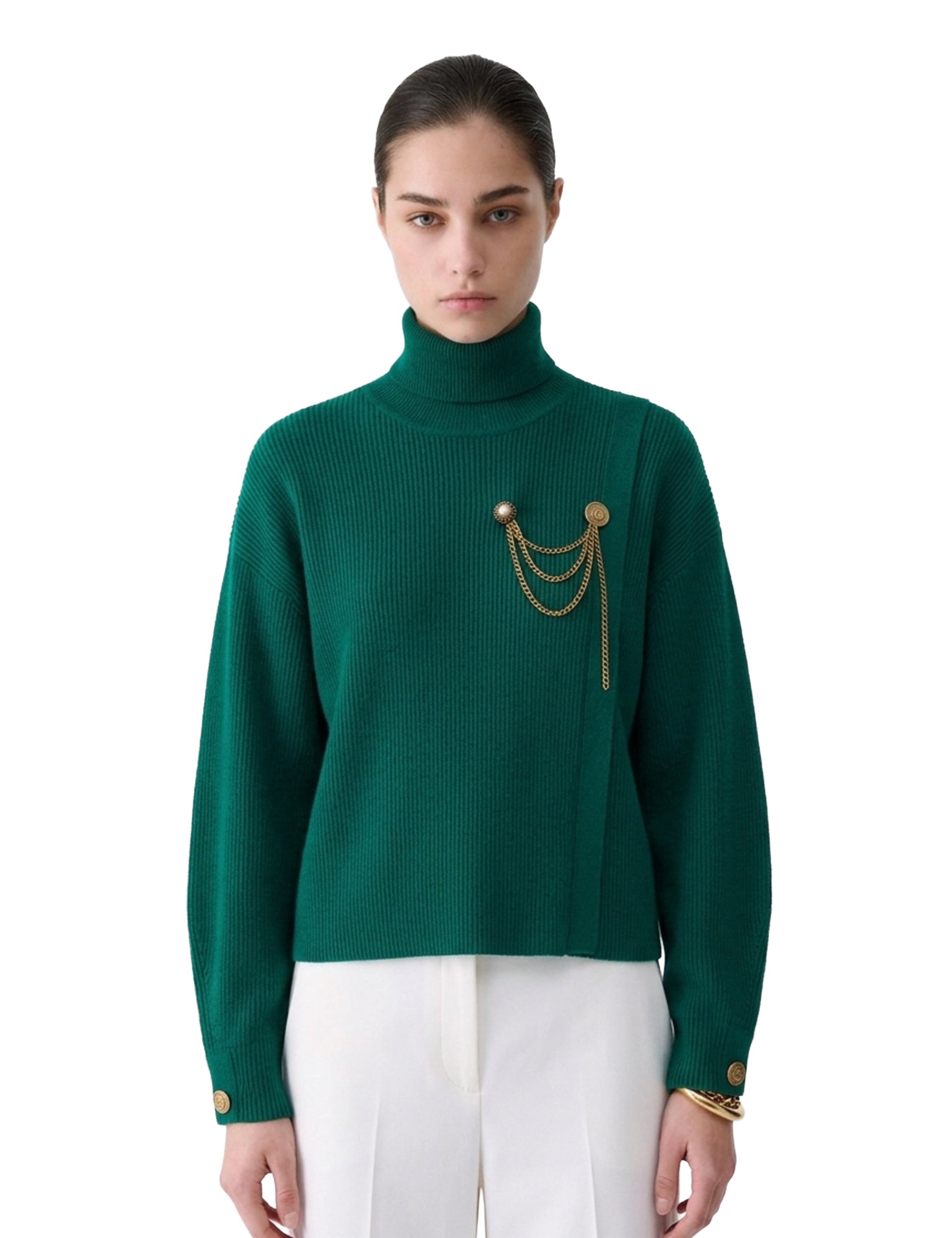 Maglia a collo alto Verde Liu-jo
