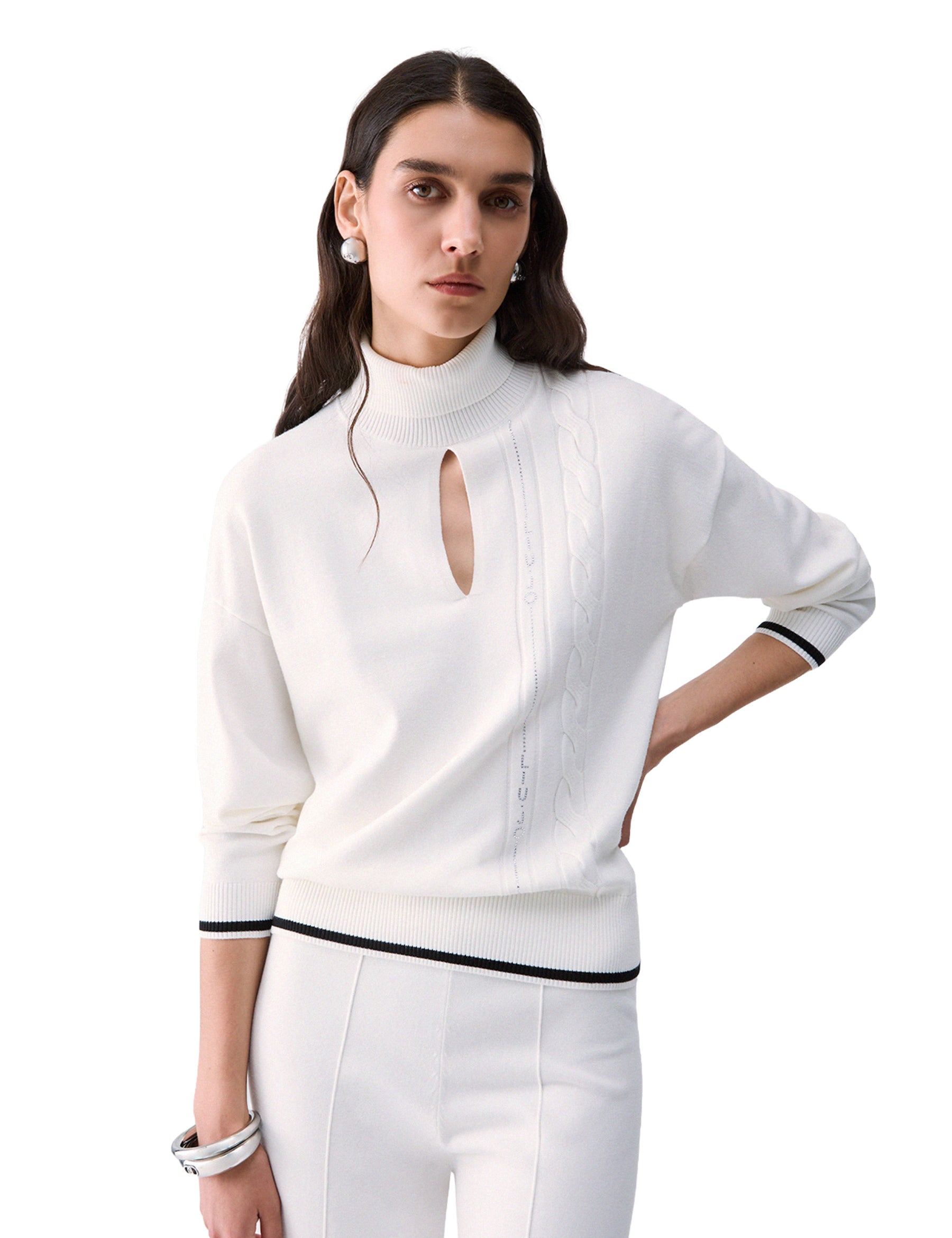 Maglia a collo alto Bianco Liu-jo