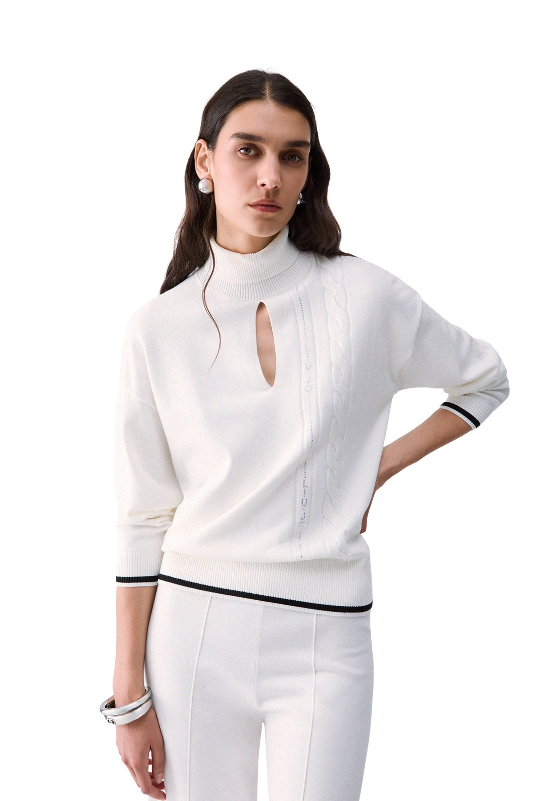 Maglia a collo alto Bianco Liu-jo
