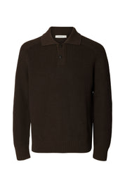 Polo Marrone Selected Homme Black