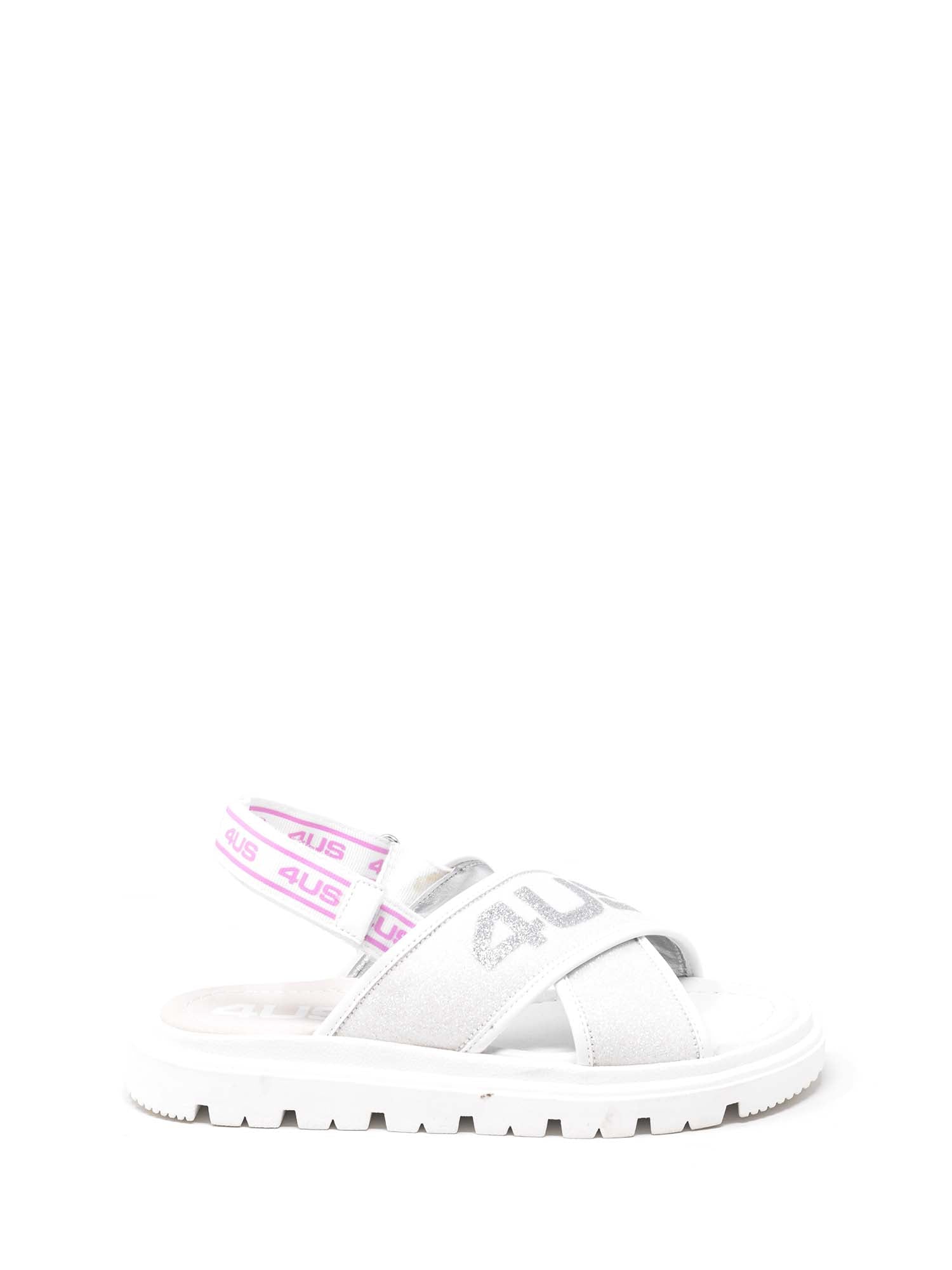 Sandali con strappi Bianco 4us