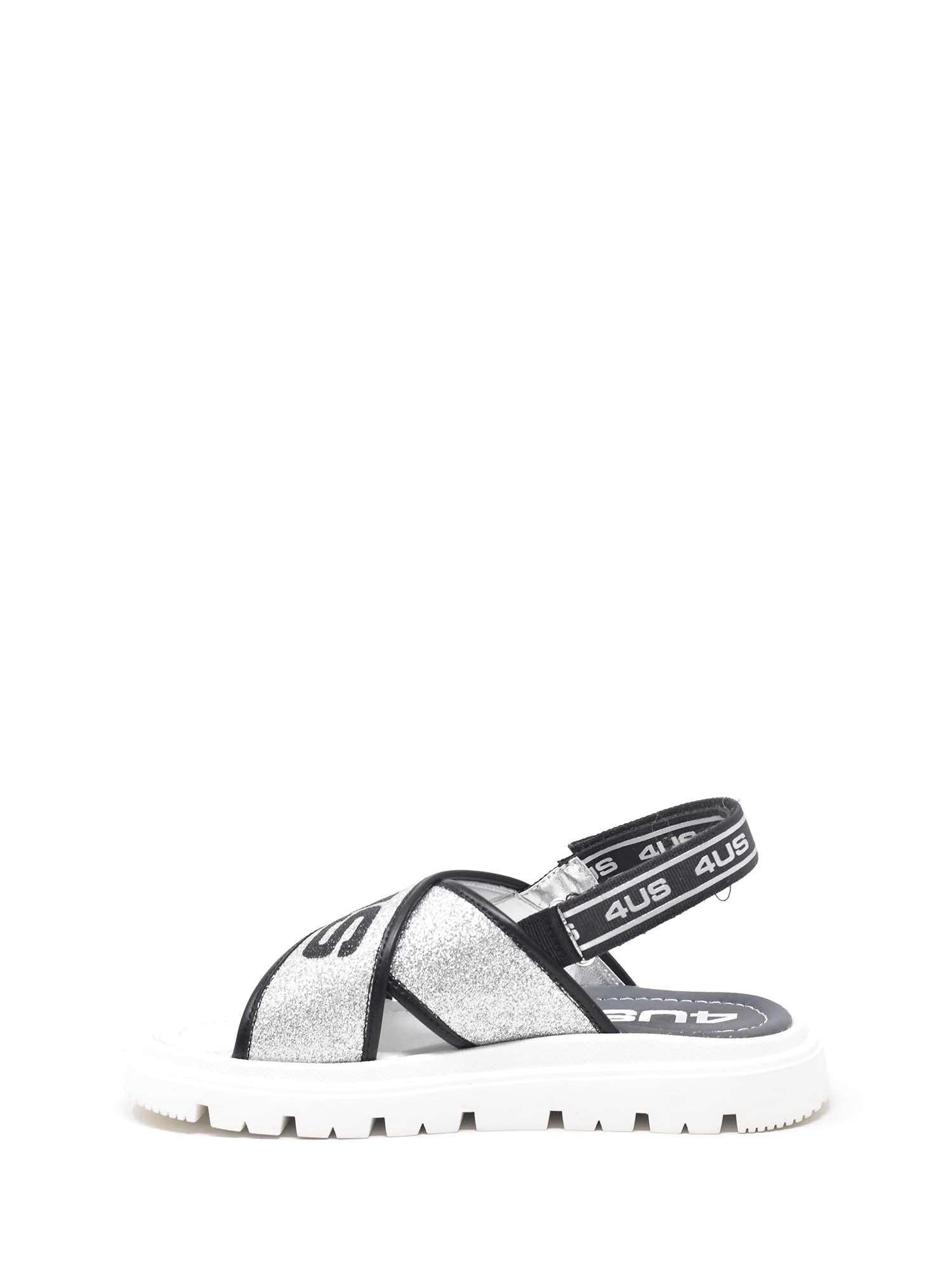 Sandali con strappi Nero 4us