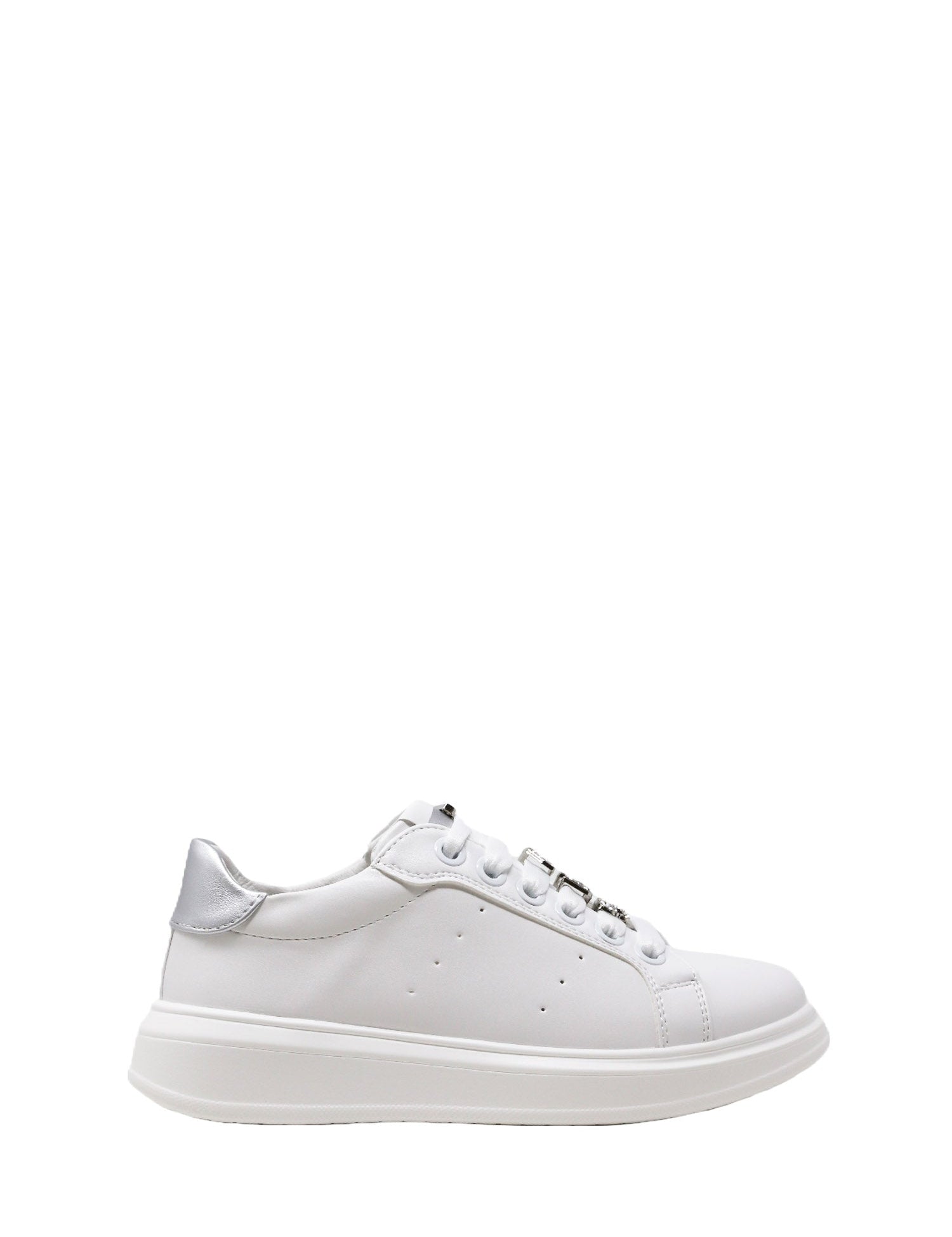 Sneakers Bianco Argento 4us