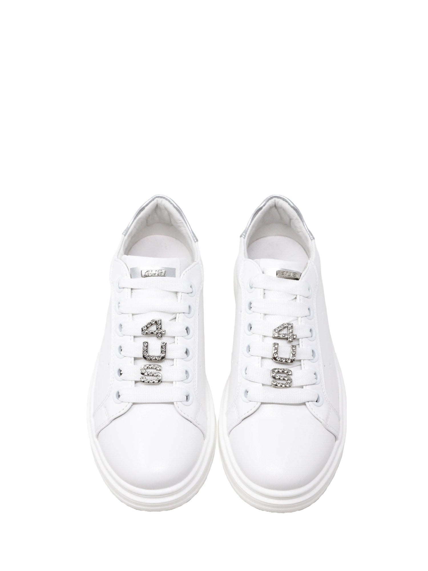 Sneakers Bianco Argento 4us
