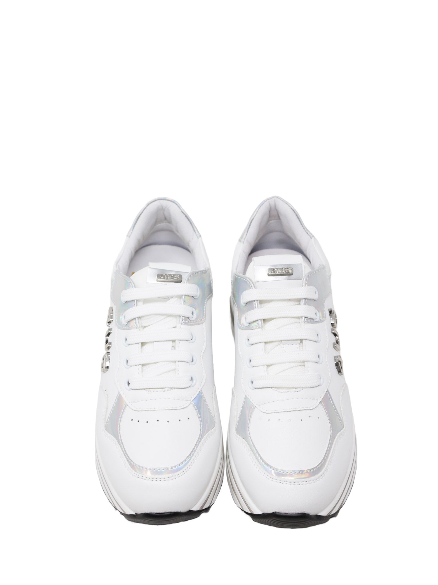 Sneakers Bianco Argento 4us