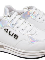 Sneakers Bianco Argento 4us