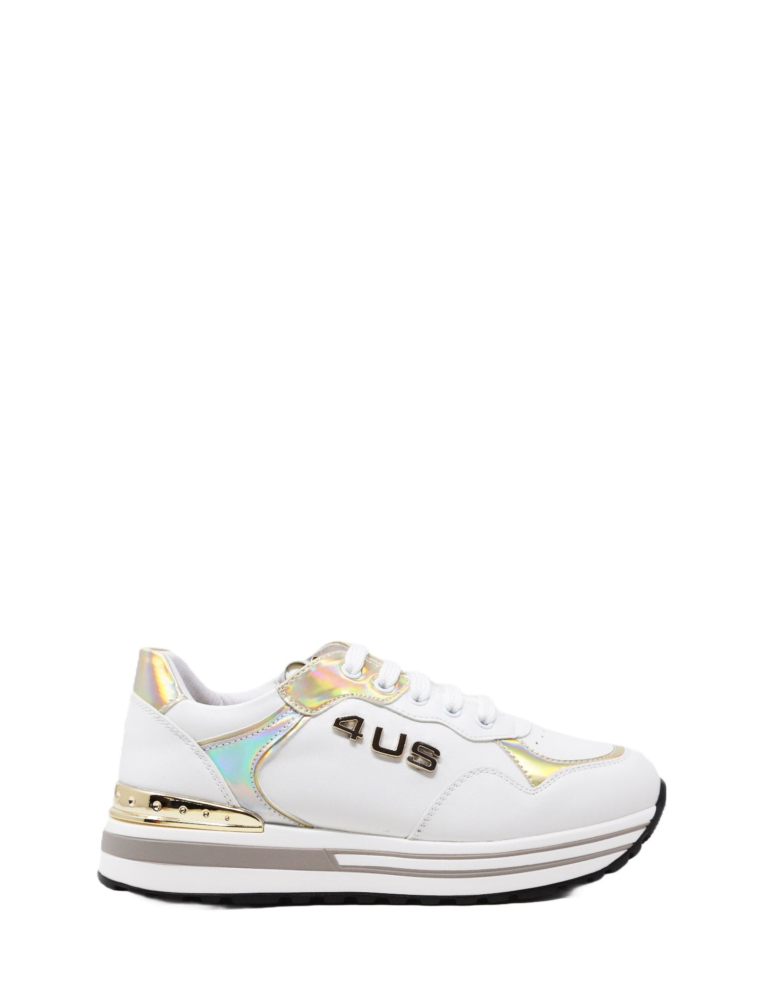Sneakers Bianco Oro 4us