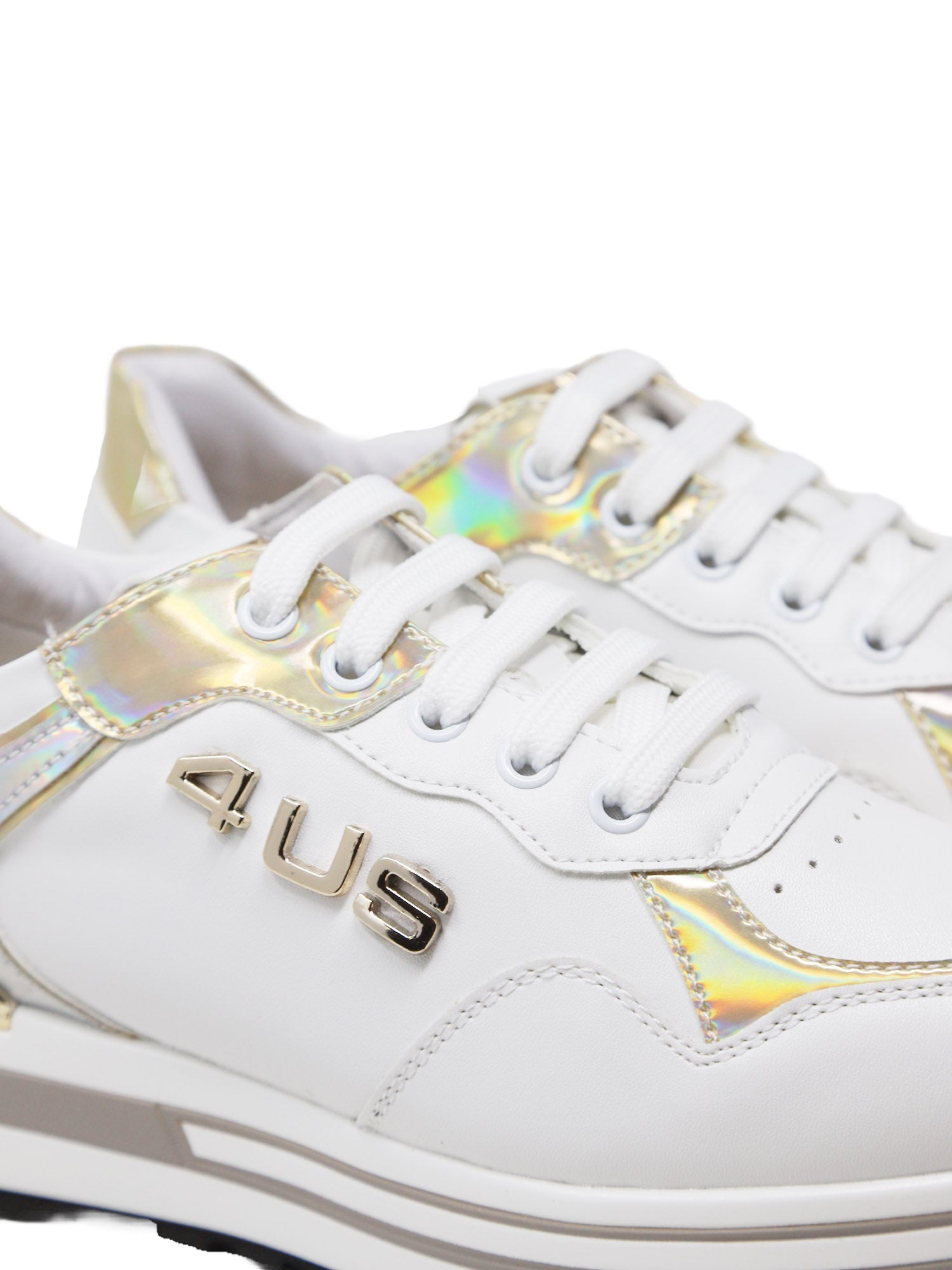 Sneakers Bianco Oro 4us