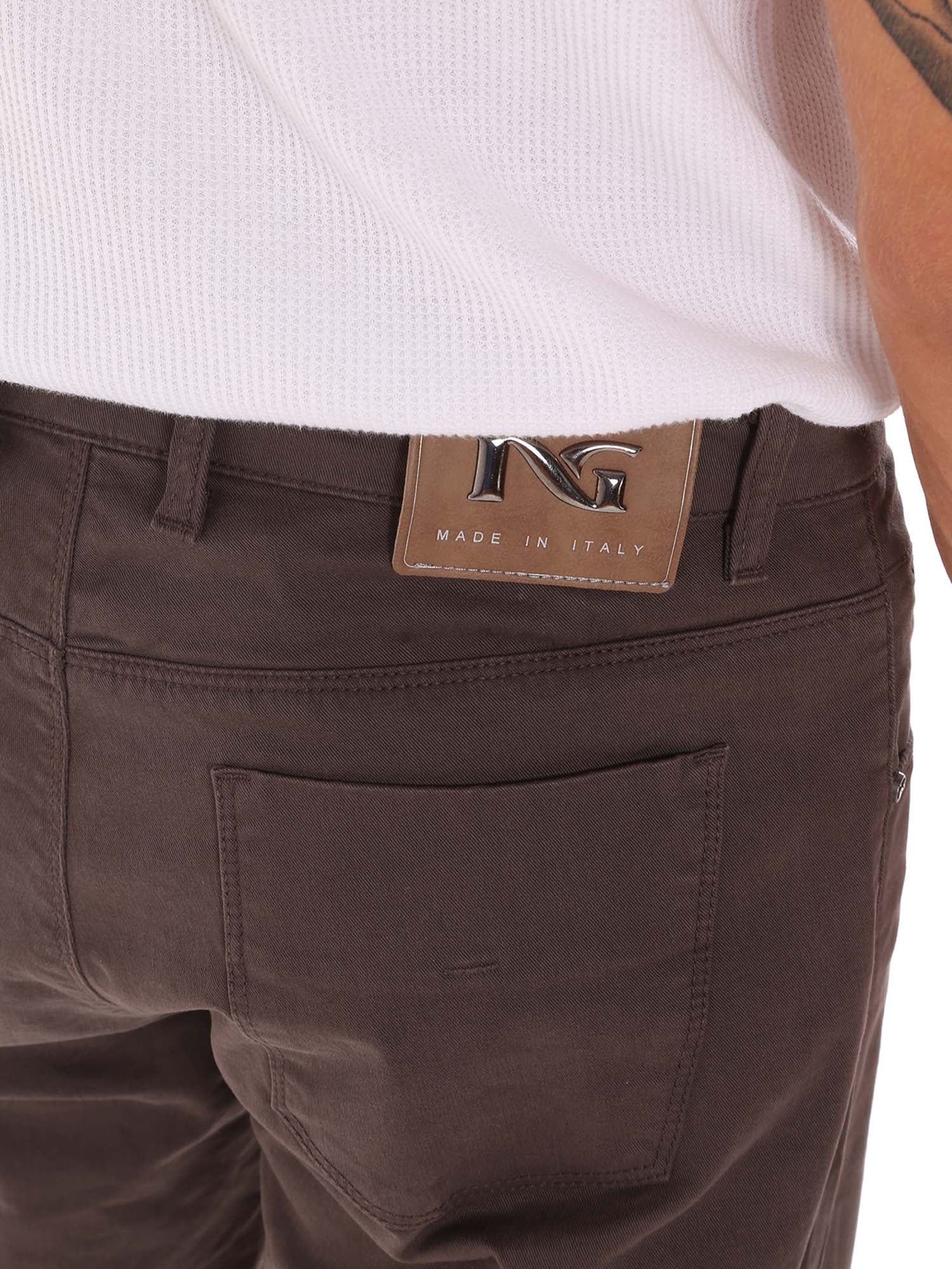 Pantaloni Marrone Scuro Nero Giardini