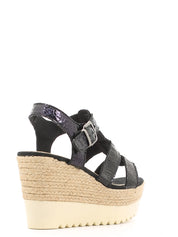 Sandali zeppa Nero Police 883