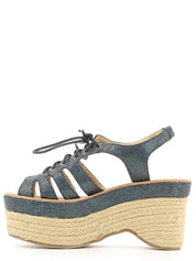 Sandali zeppa Blu Police 883