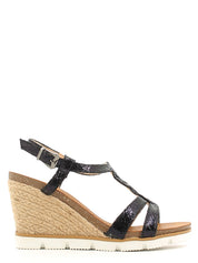 Sandali zeppa Nero Le Chicche