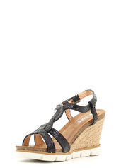 Sandali zeppa Nero Le Chicche