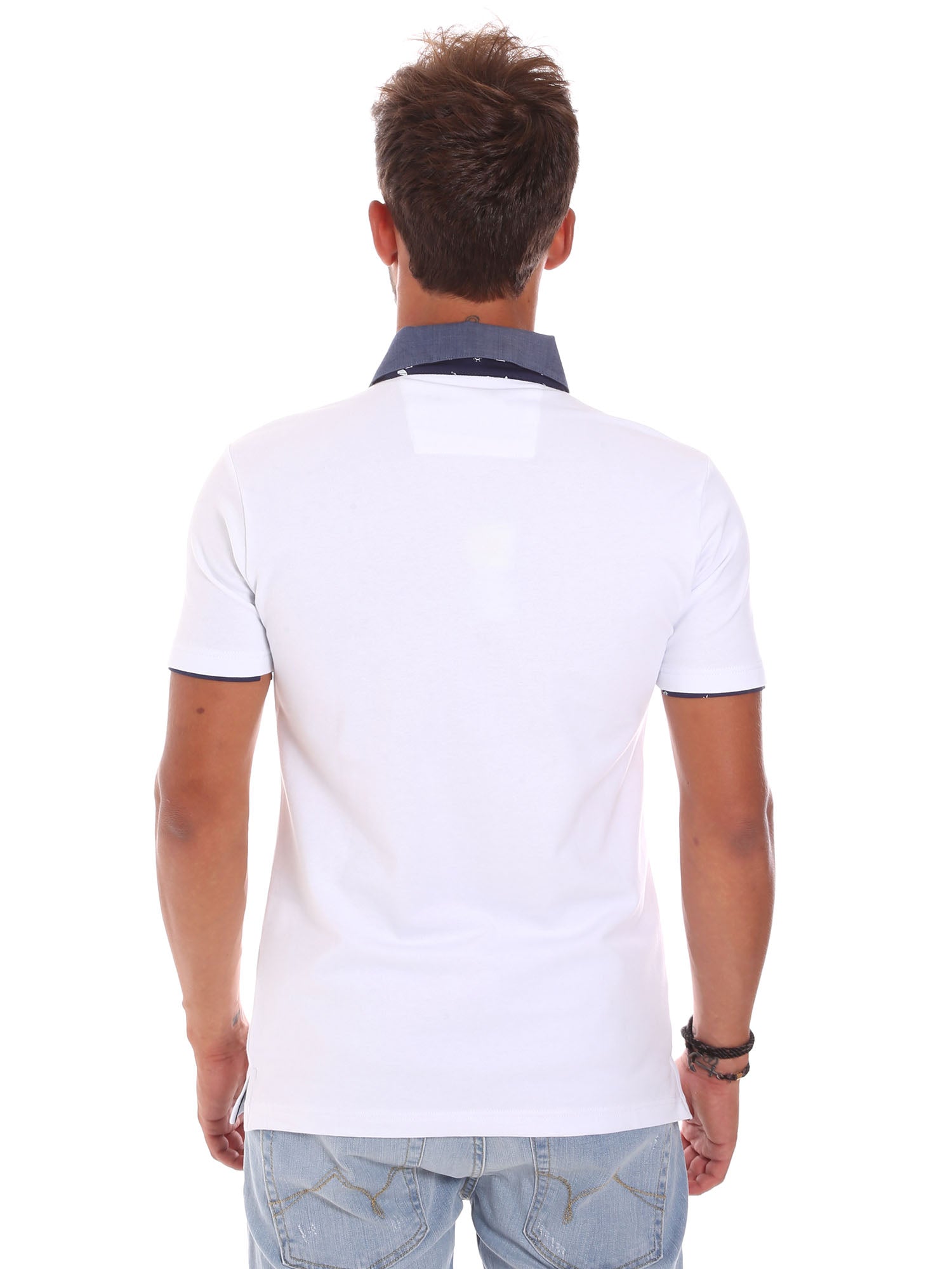 Polo Bianco Blu Bradano