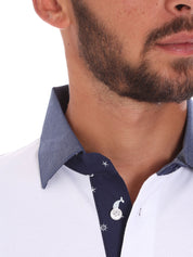 Polo Bianco Blu Bradano