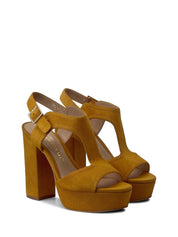 Sandali tacco Giallo Bruno Premi