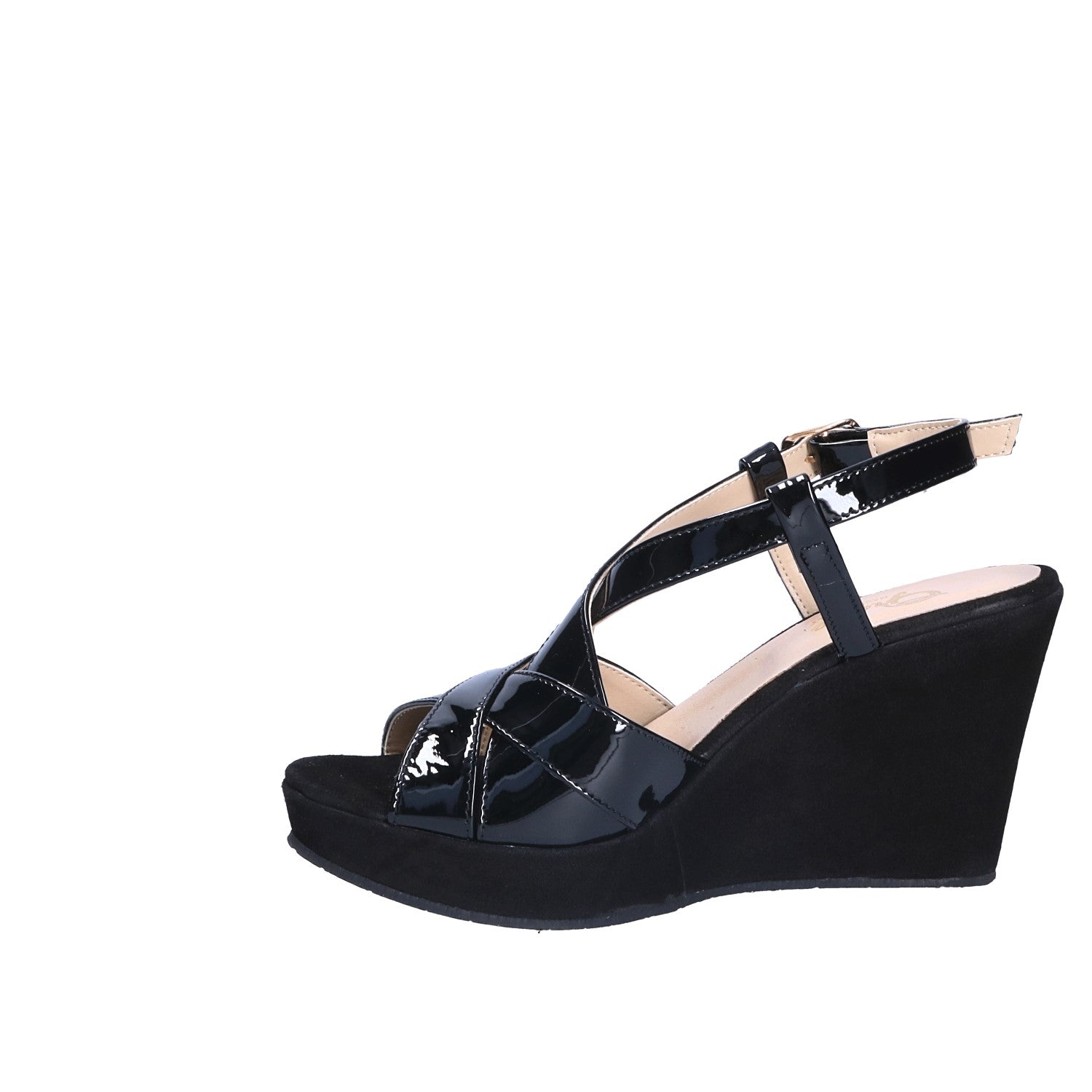 Sandali zeppa Nero Grace Shoes