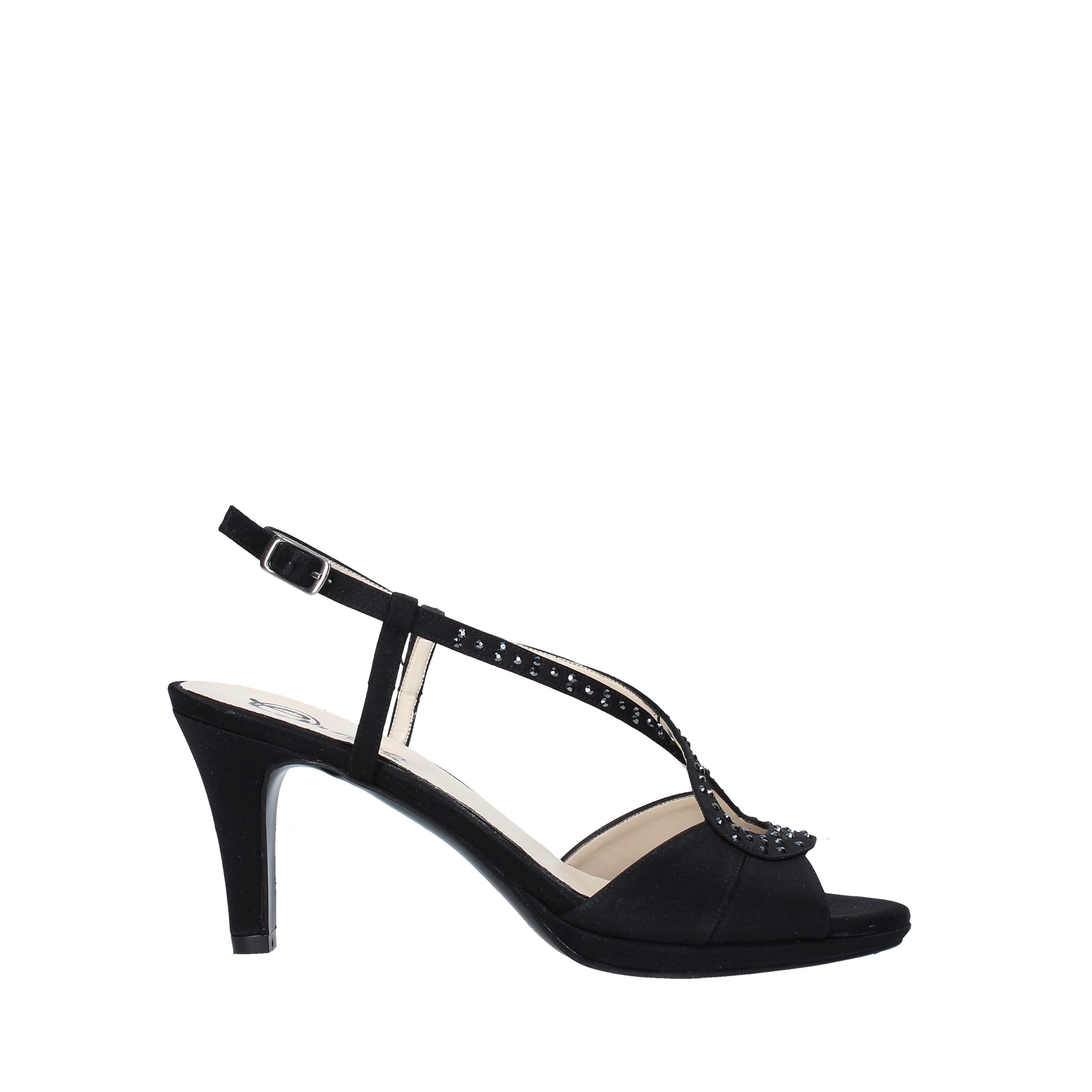 Sandali tacco Nero Raso Ne Grace Shoes