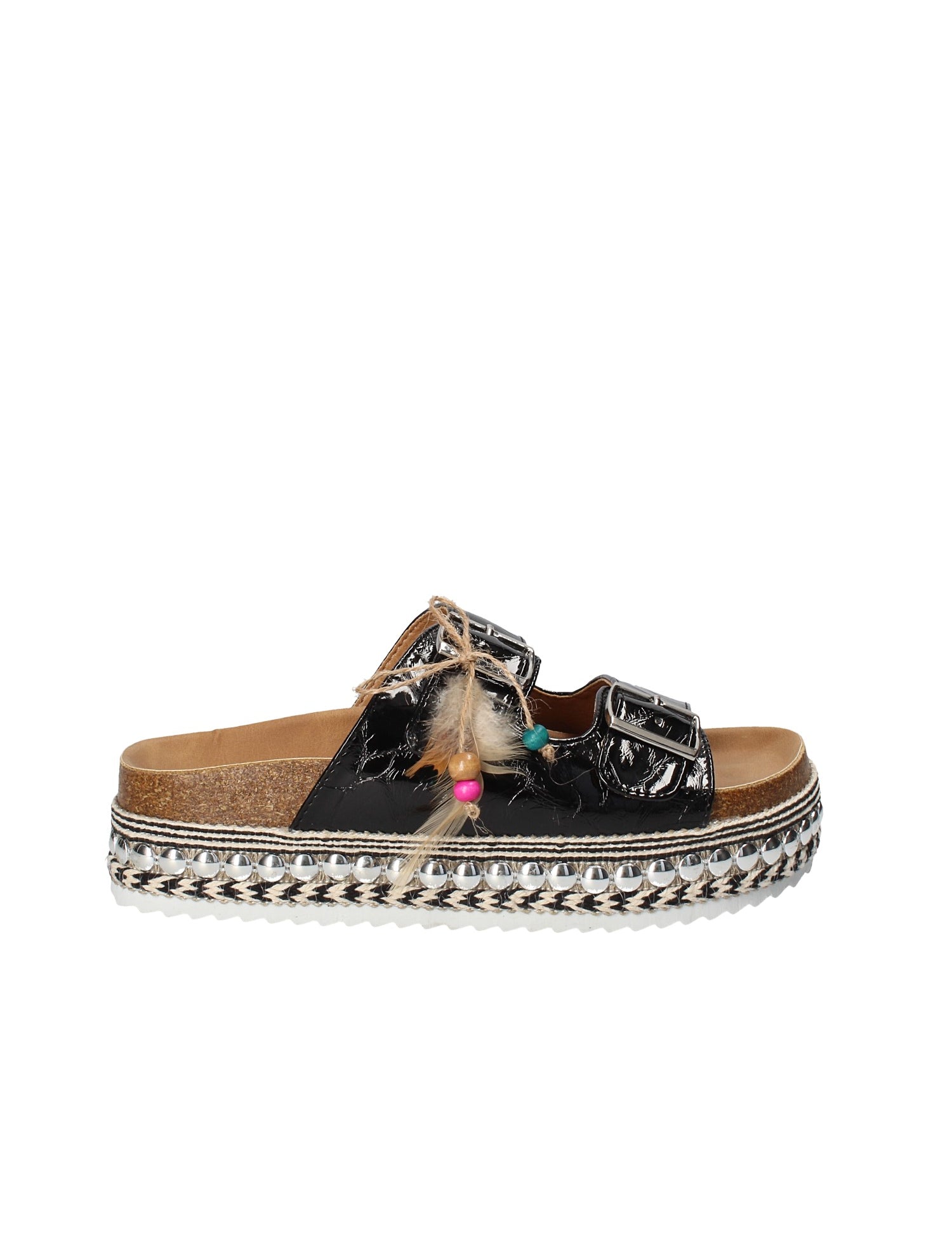 Sandali zeppa Nero Gold&gold