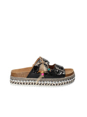 Sandali zeppa Nero Gold&gold