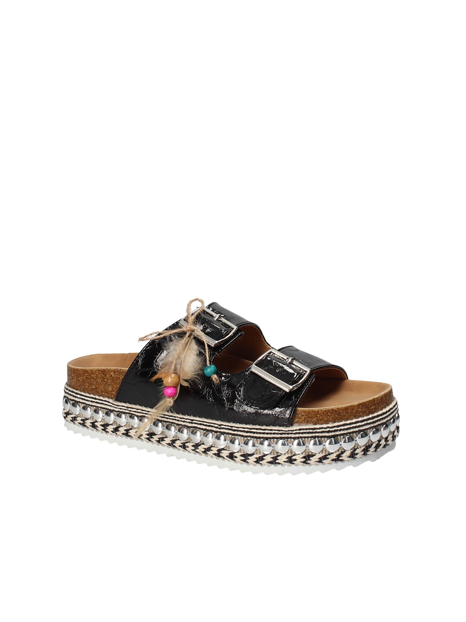 Sandali zeppa Nero Gold&gold