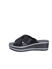 Sandali zeppa Nero Grace Shoes