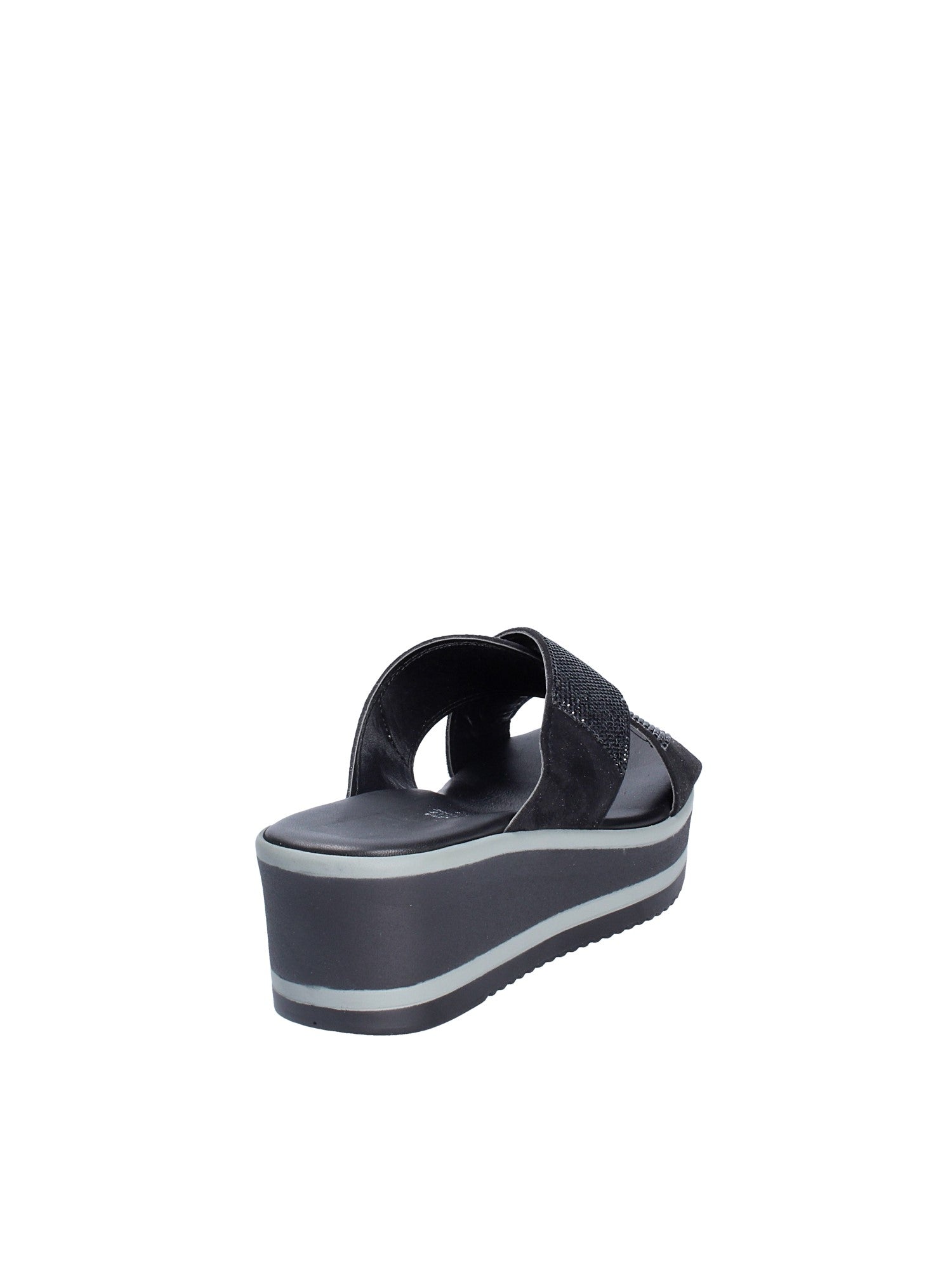 Sandali zeppa Nero Grace Shoes