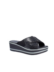 Sandali zeppa Nero Grace Shoes