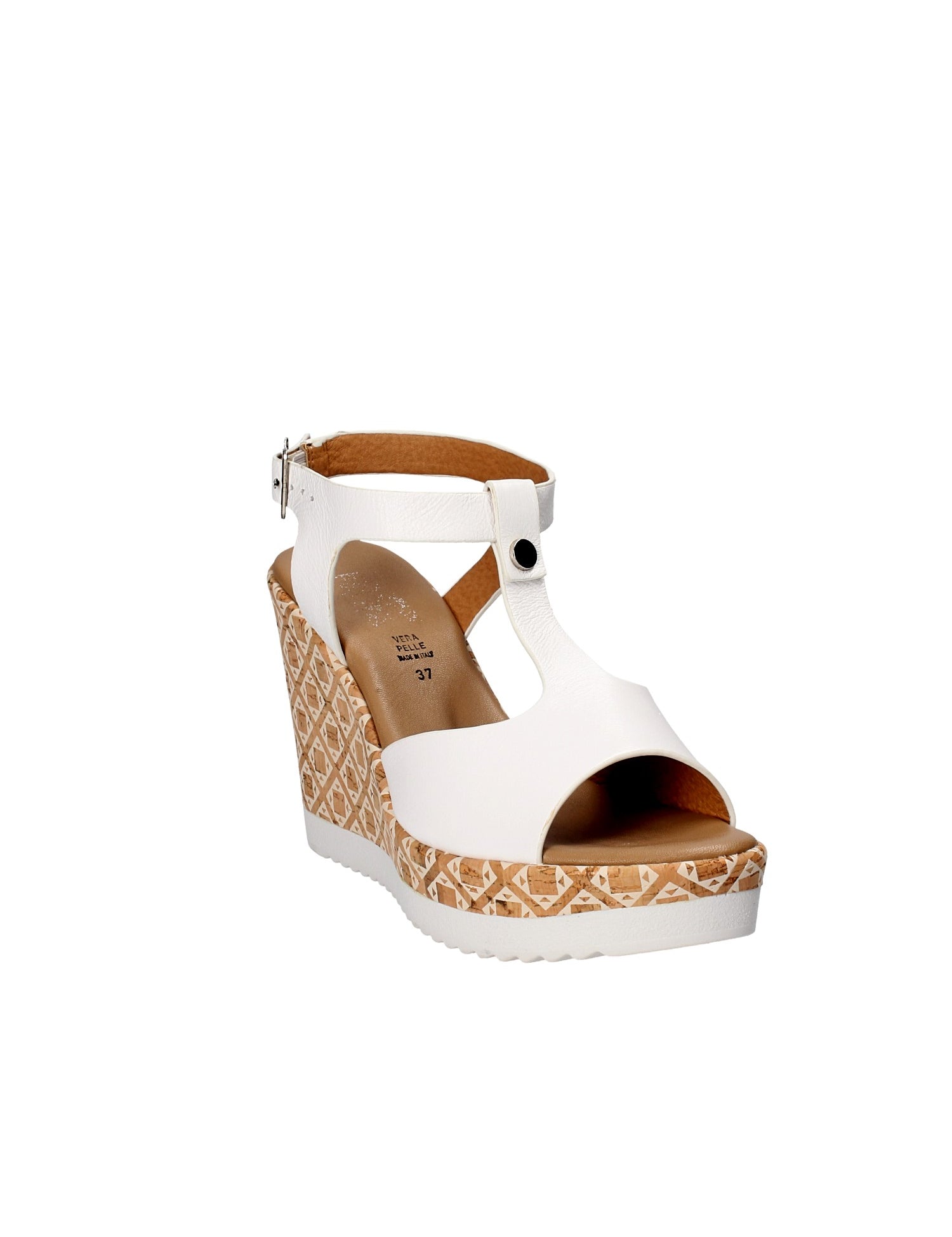 Sandali zeppa Bianco Grace Shoes
