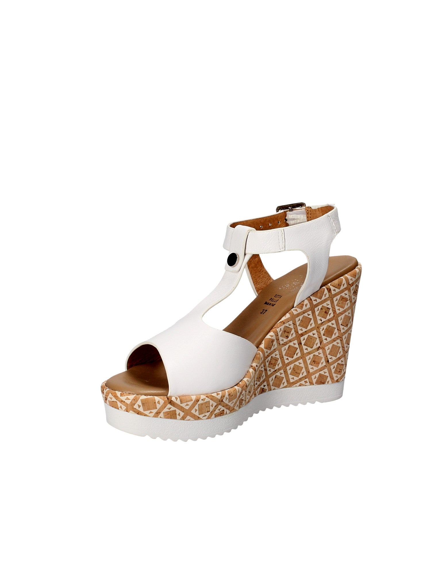 Sandali zeppa Bianco Grace Shoes