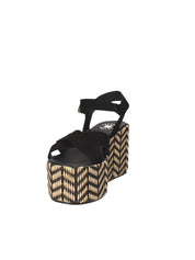 Sandali zeppa Nero Exe'