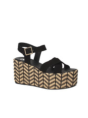 Sandali zeppa Nero Exe'