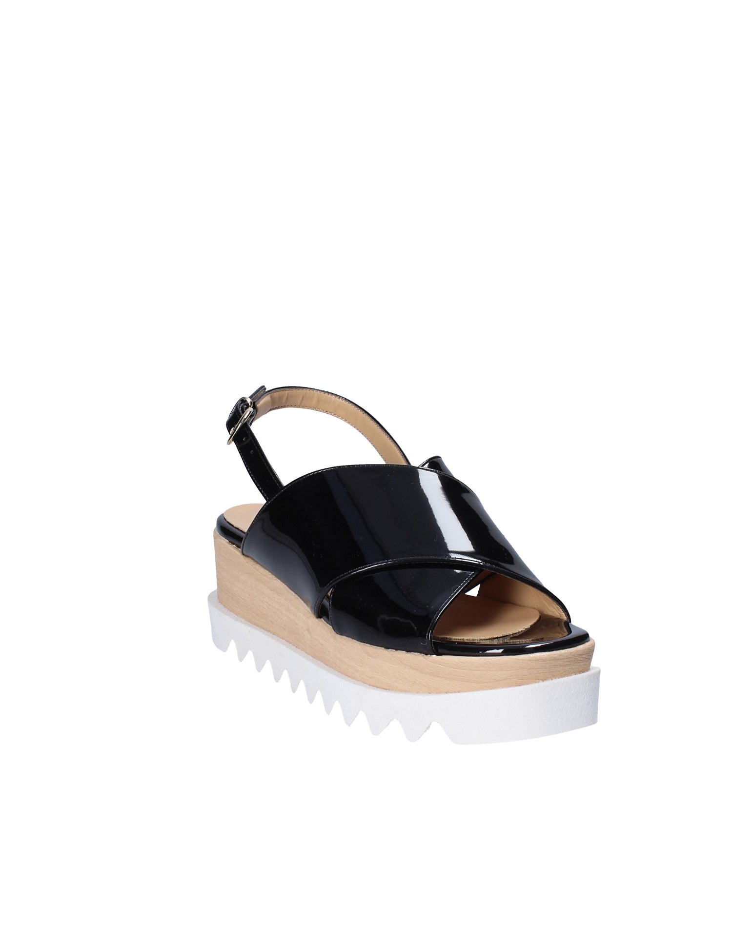 Sandali zeppa Nero Grace Shoes