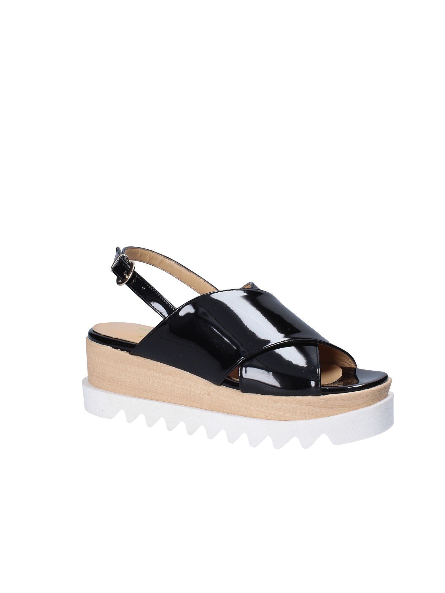 Sandali zeppa Nero Grace Shoes
