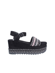 Sandali zeppa Nero Exe'