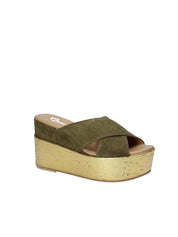 Sandali zeppa Verde Grace Shoes