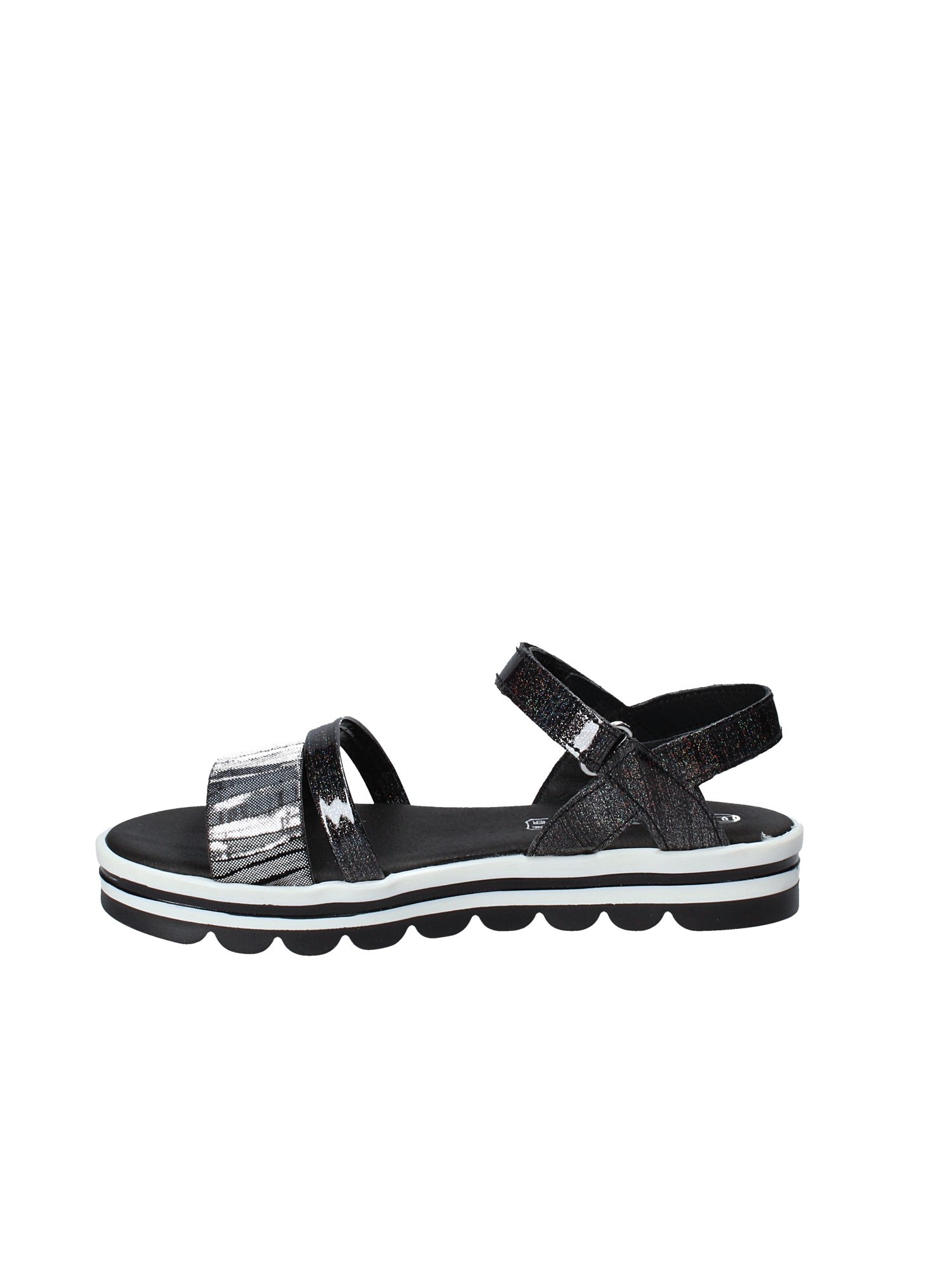 Sandali con strappi Nero Melania